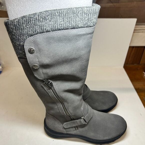 Baretraps Womens 6 M Gunmetal Gray Adele Leather Flat Mid Calf Boots NIB LF2 - Picture 4 of 7